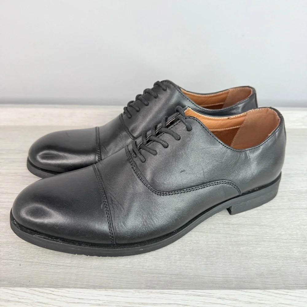 Frye Men’s Scott Cap black leather Oxford dress shoes size 7